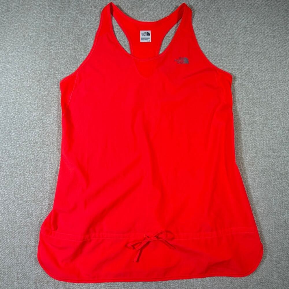 The North Face L Orange Racerback Athletic Running Summer Lightweight Tank Top
